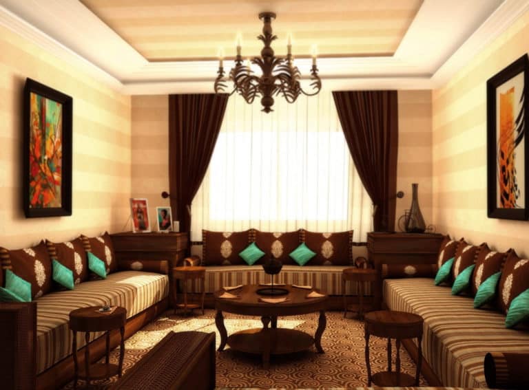 Un salon en marron